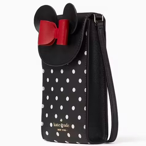 Disney X Kate Spade Minnie Mouse North South Flap Phone Crossbody & Card Holder - Picture 4 of 14